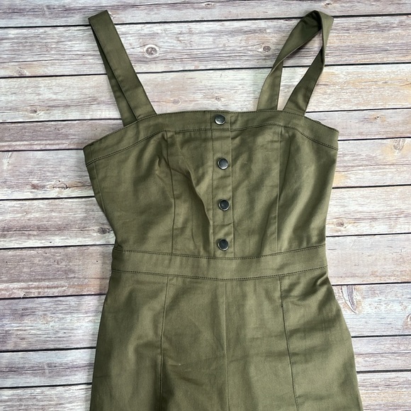 Jealous Tomato Olive Green Flare Jumpsuit - Picture 2 of 7